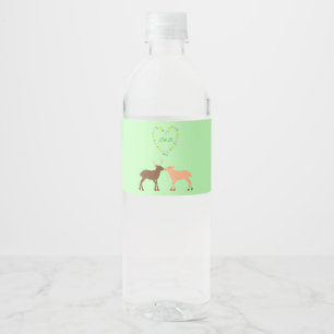 Rótulo De Garrafa De Vinho Casamento Personalizado de Deer Casal e Daisy Hear