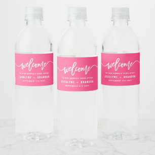 Rótulo De Garrafa De Vinho Casamento Personalizado de Letra de Boas-Vindas Ro