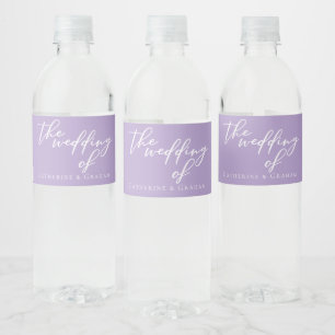 Rótulo De Garrafa De Vinho Casamento Personalizado Lilac Roxo