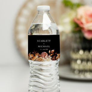 Rótulo De Garrafa De Vinho Casamento Preto Elegante