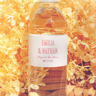 Rótulo De Garrafa De Vinho Casamento Quirky Retro Apaixonado Cupido Desenhado