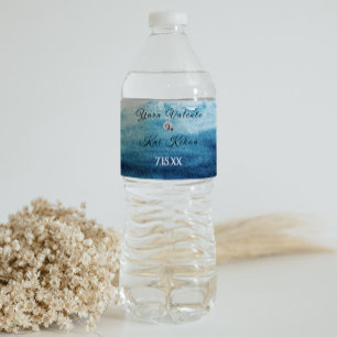 Rótulo De Garrafa De Vinho Casamento Rustic Ocean