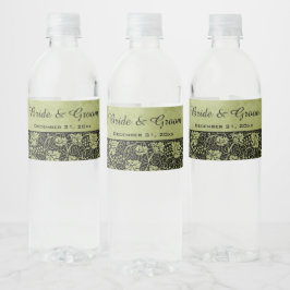 Rótulo De Garrafa De Vinho Casamento Vintage, Folhas de Parreira Vitorianas