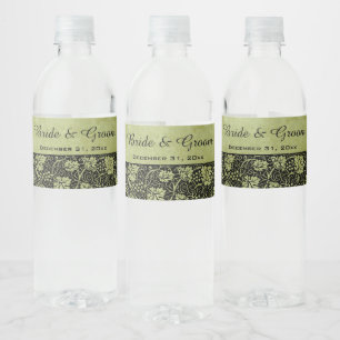 Rótulo De Garrafa De Vinho Casamento Vintage, Folhas de Parreira Vitorianas