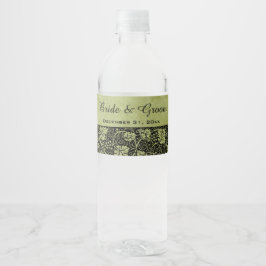 Rótulo De Garrafa De Vinho Casamento Vintage, Folhas de Parreira Vitorianas