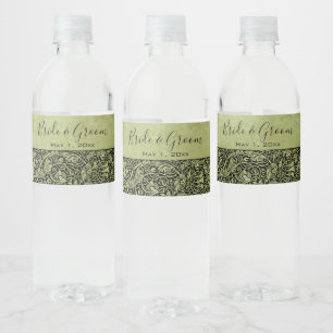 Rótulo De Garrafa De Vinho Casamento Vintage, Rolo Floral de Flores Vitoriana