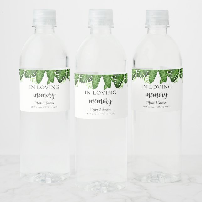Rótulo De Garrafa De Vinho Celebração de Vida Personalizada Memorial Tropical (Garrafas)