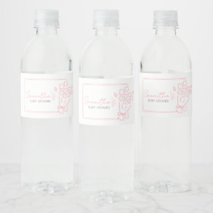Rótulo De Garrafa De Vinho Chá de Bebê Baby In Bloom