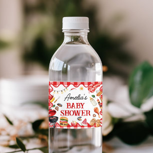 Rótulo De Garrafa De Vinho Chá de Bebê Baby Q Churrasco