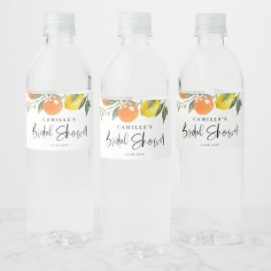 Rótulo De Garrafa De Vinho Chá de Bebê Botânico Laranjas e Limões