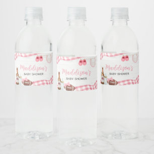 Rótulo De Garrafa De Vinho Chá de Bebê de Futebol Rosa