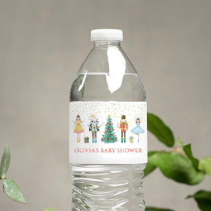Rótulo De Garrafa De Vinho Chá de Bebê de Natal do Quebra-Nozes