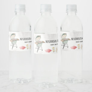 Rótulo De Garrafa De Vinho Chá de Bebê de Pãozinho e Hambúrguer