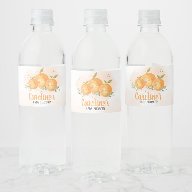 Rótulo De Garrafa De Vinho Chá de Bebê do Laranja Little Cutie Citrus (Garrafas)