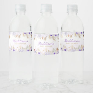 Rótulo De Garrafa De Vinho Chá de Bebê Floral Borboleta