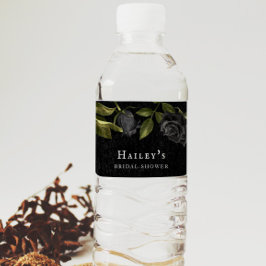 Rótulo De Garrafa De Vinho Chá de Bebê Floral Gótico