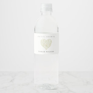 Rótulo De Garrafa De Vinho Chá de Bebê Floral Verde Escuro Mínimo