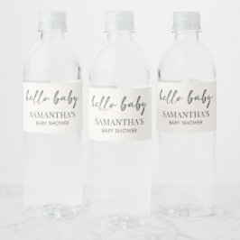 Rótulo De Garrafa De Vinho Chá de Bebê Minimalista Olá Bebê