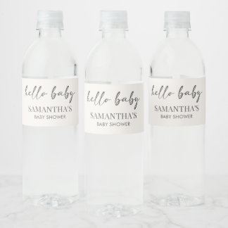 Rótulo De Garrafa De Vinho Chá de Bebê Minimalista Olá Bebê