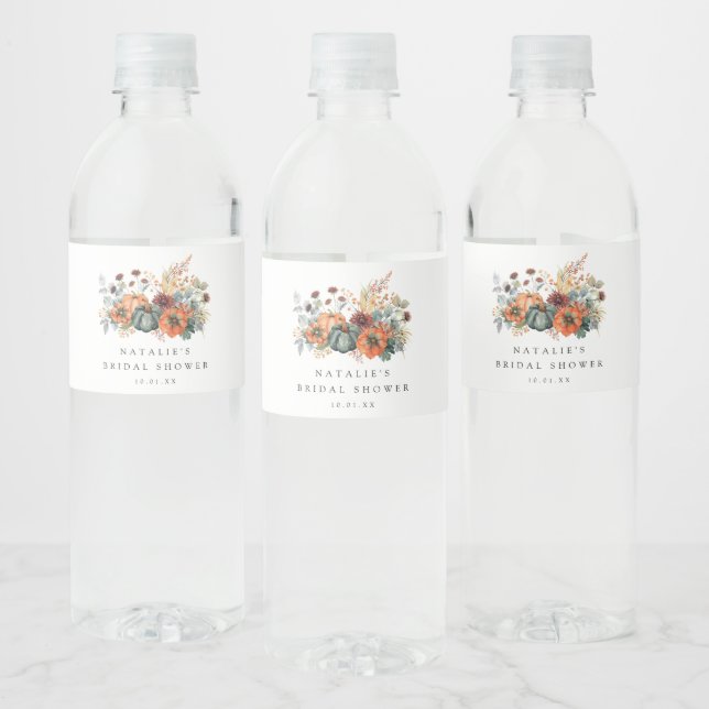 Rótulo De Garrafa De Vinho Chá de Bebê Outonal Elegante (Garrafas)