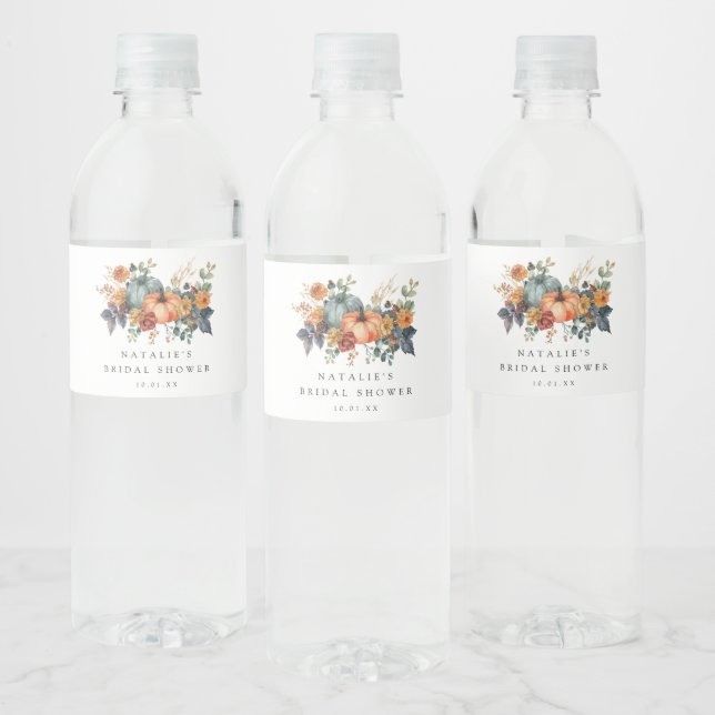 Rótulo De Garrafa De Vinho Chá de Bebê Outonal Elegante (Garrafas)