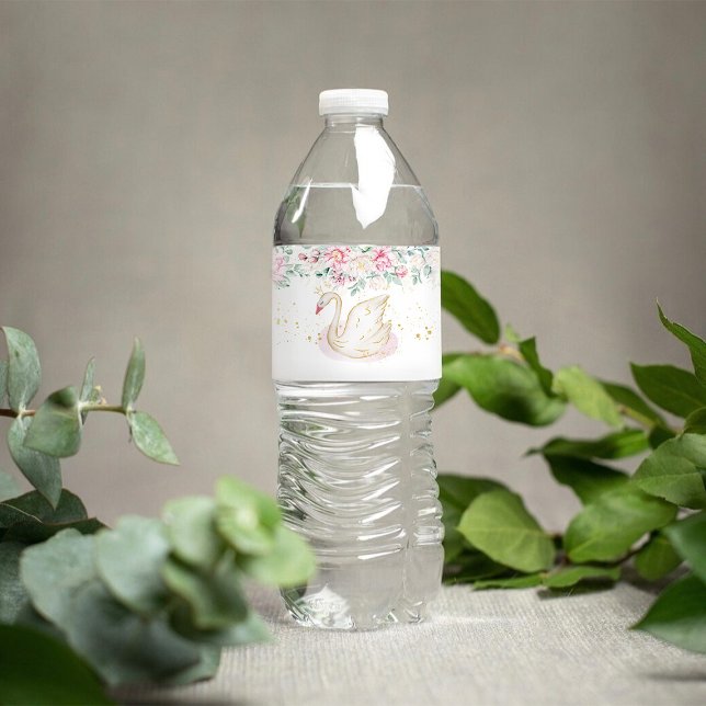 Rótulo De Garrafa De Vinho Chá de Bebê Princesa Cisne (Criador carregado)