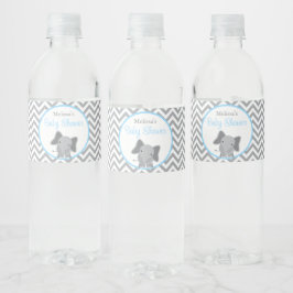 Rótulo De Garrafa De Vinho Chá de fraldas Azul Claro-Elefante-Cinto-Elefante