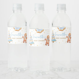 Rótulo De Garrafa De Vinho Chá de fraldas Azul de Cookie