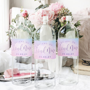 Rótulo De Garrafa De Vinho Chá de fraldas Cloud Nine Girl