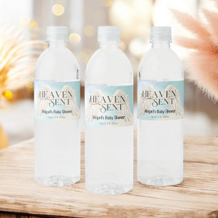 Rótulo De Garrafa De Vinho Chá de fraldas das Asas Anjos de Pastel Enviadas