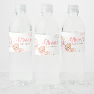 Rótulo De Garrafa De Vinho Chá de fraldas das Nuvens de Espera Rosa-Rosa