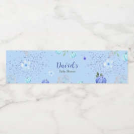 Rótulo De Garrafa De Vinho Chá de fraldas de abóbora azul