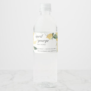 RÓTULO DE GARRAFA DE VINHO CHÁ DE FRALDAS DE ÁGUA FLORAL VERDE CLEAN AMAREL