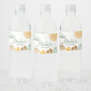 Rótulo De Garrafa De Vinho Chá de fraldas de apresentação verde