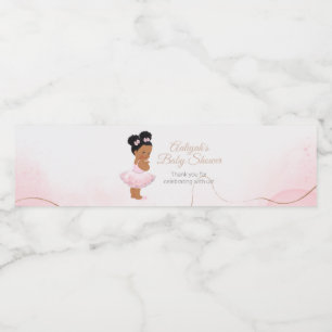 Rótulo De Garrafa De Vinho Chá de fraldas de bailarina de princesa rosa