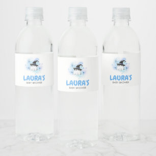 Rótulo De Garrafa De Vinho Chá de fraldas de Bruxa Fantasma Blue Little Boo