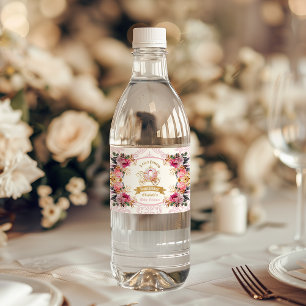 Rótulo De Garrafa De Vinho Chá de fraldas de Carruagem da Princesa Rosa Flora