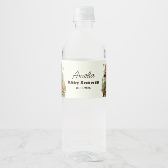 Rótulo De Garrafa De Vinho Chá de fraldas de Cogumelos da Floresta Russa (Frente)