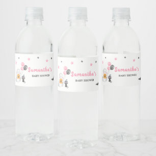 Rótulo De Garrafa De Vinho Chá de fraldas de Dia das Bruxas Rosa Pequeno