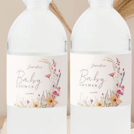 Rótulo De Garrafa De Vinho Chá de fraldas de flor selvagem