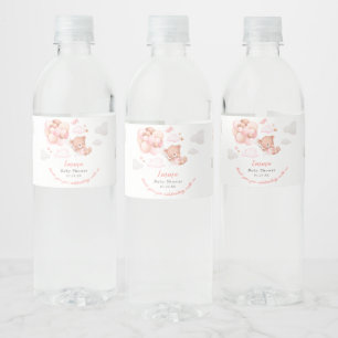 Rótulo De Garrafa De Vinho Chá de fraldas de Garota do Urso de Teddy