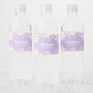 Rótulo De Garrafa De Vinho Chá de fraldas de margarida roxa