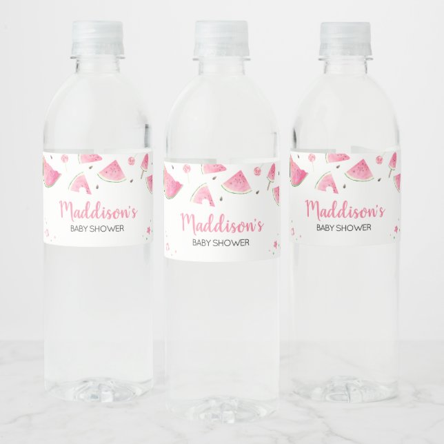 Rótulo De Garrafa De Vinho Chá de fraldas De Melancia De Bebê Doce (Garrafas)