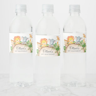 Rótulo De Garrafa De Vinho Chá de fraldas de primeiros aniversarios de Selva
