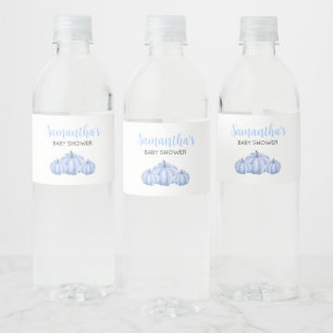 Rótulo De Garrafa De Vinho Chá de fraldas de queda de abóbora azul minimalist