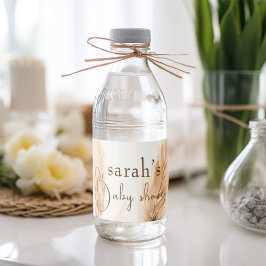 Rótulo De Garrafa De Vinho Chá de fraldas de relva Chic Boho Pampas