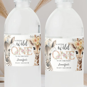 Rótulo De Garrafa De Vinho Chá de fraldas De Safari Jungle Animal