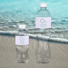 Rótulo De Garrafa De Vinho Chá de fraldas de Seashell