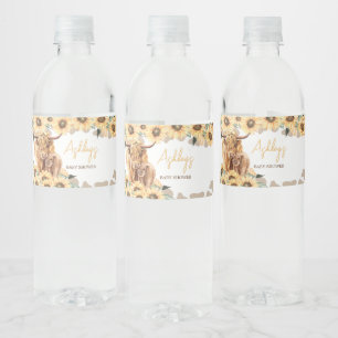 Rótulo De Garrafa De Vinho Chá de fraldas de Vaca de Sunflower Highland
