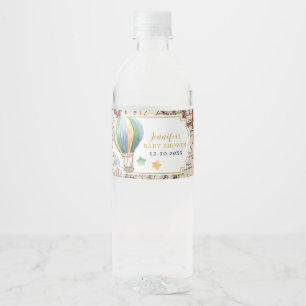 Rótulo De Garrafa De Vinho Chá de fraldas do Balão de Ar Quente do Vintage Ma